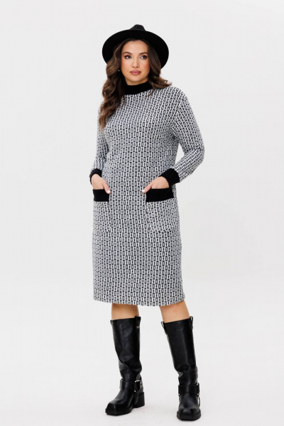 Трикотажное платье оверсайз с накладными карманами Fantazia Mod 4080 - фото 4
