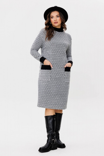 Трикотажное платье оверсайз с накладными карманами Fantazia Mod 4080 - фото 3