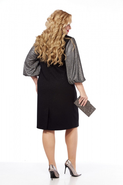 Стильное платье с колоколом из вискозы и текстиля в нарядном стиле Элль-стиль 2341 - фото 11