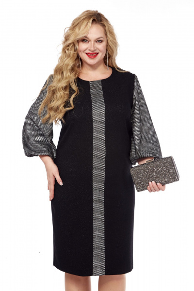 Стильное платье с колоколом из вискозы и текстиля в нарядном стиле Элль-стиль 2341 - фото 9