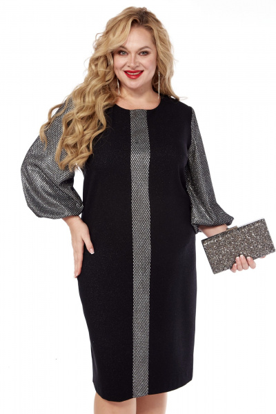 Стильное платье с колоколом из вискозы и текстиля в нарядном стиле Элль-стиль 2341 - фото 7