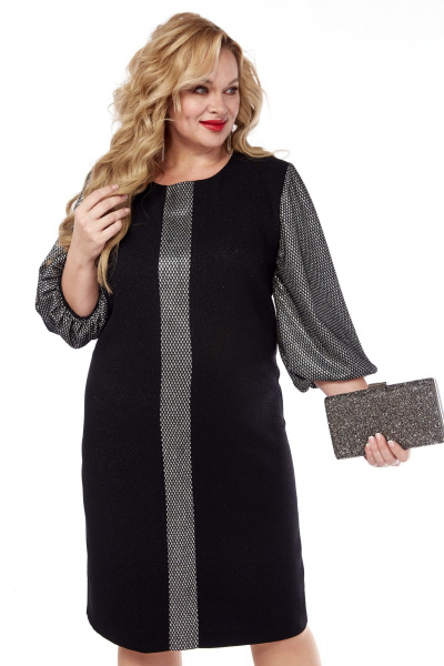 Стильное платье с колоколом из вискозы и текстиля в нарядном стиле Элль-стиль 2341 - фото 6