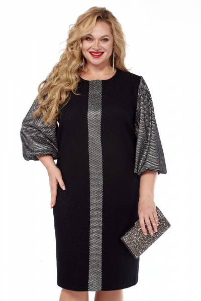 Стильное платье с колоколом из вискозы и текстиля в нарядном стиле Элль-стиль 2341 - фото 5