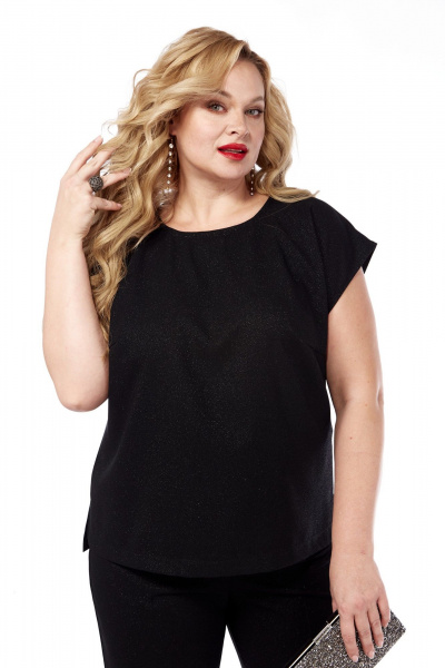 Элегантный трехпредметный костюм из вискозы с объемным цветком ручной работы Элль-стиль 2342 черный - фото 9