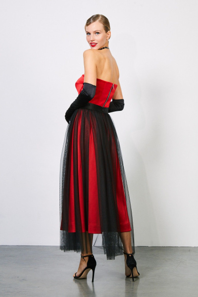 Топ-корсет из атласа с косточками и молнией, прилегающего силуэта Rivoli 2416.3 - фото 7