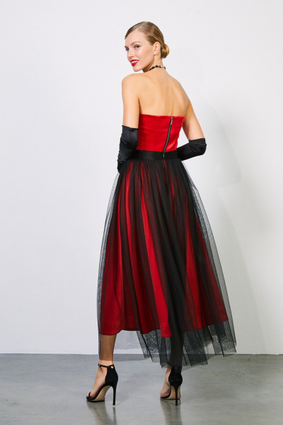 Топ-корсет из атласа с косточками и молнией, прилегающего силуэта Rivoli 2416.3 - фото 6