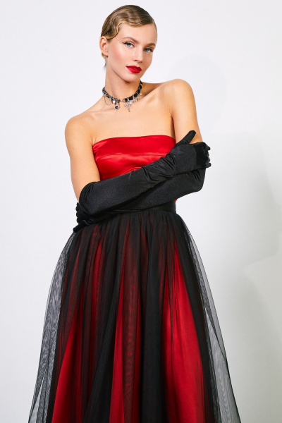 Топ-корсет из атласа с косточками и молнией, прилегающего силуэта Rivoli 2416.3 - фото 4