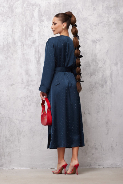 Платье на запах с асимметричной линией низа из текстиля Vesnaletto 4049 - фото 5