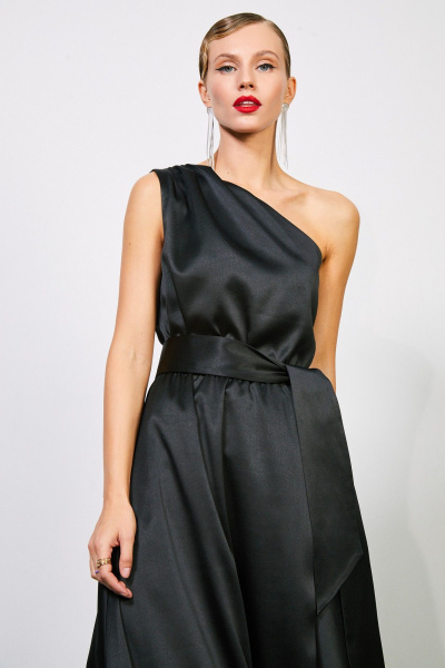 Платье из атласа с асимметричным вырезом и запахом Rivoli 7173 - фото 3