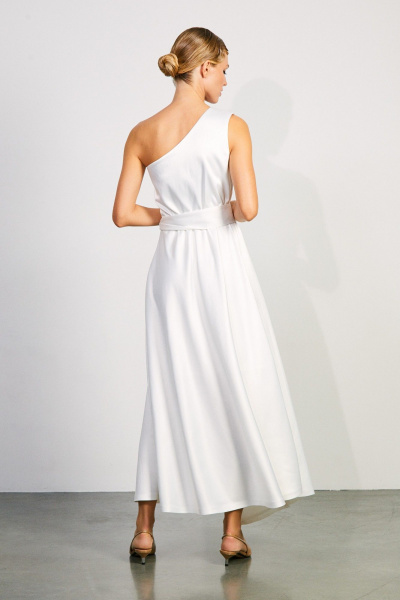 Платье из атласа с асимметричным вырезом и драпировкой Rivoli 7173.1 - фото 4