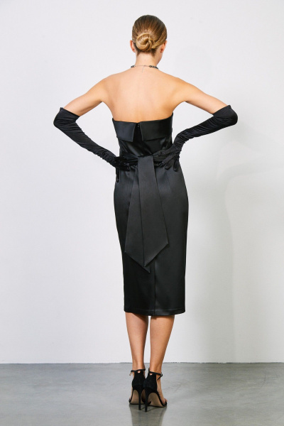 Платье из атласа с широким корсетом и разрезом сзади Rivoli 7176 - фото 3