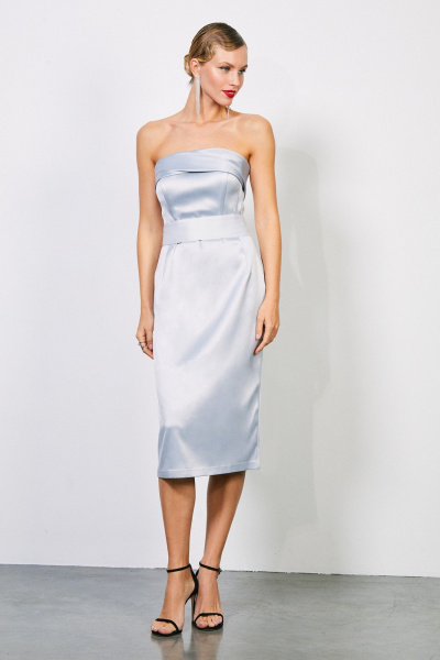 Платье из атласа с разрезом и широким корсетом Rivoli 7176.1 - фото 1