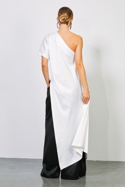 Атласная блуза асимметричного дизайна на одно плечо Rivoli 2368.2 - фото 6