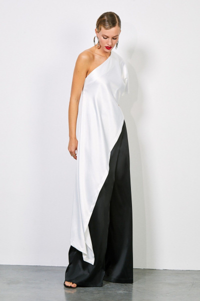 Атласная блуза асимметричного дизайна на одно плечо Rivoli 2368.2 - фото 2