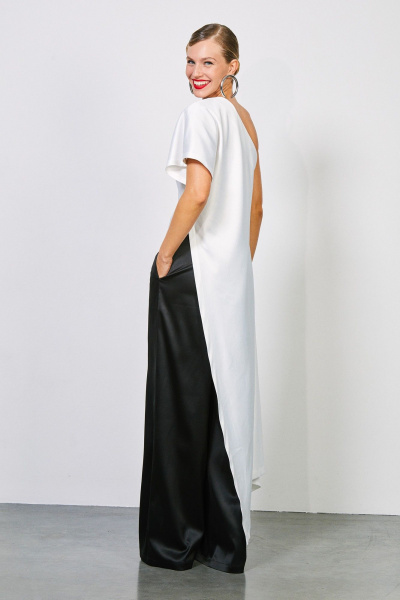 Атласные прямые брюки с имитацией запаха и карманами Rivoli 5232 - фото 4