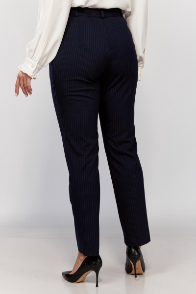 Брюки зауженные классические из текстиля на демисезон MALI 324-055 синяя полоска - фото 9