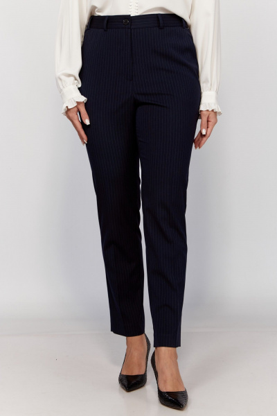 Брюки зауженные классические из текстиля на демисезон MALI 324-055 синяя полоска - фото 7