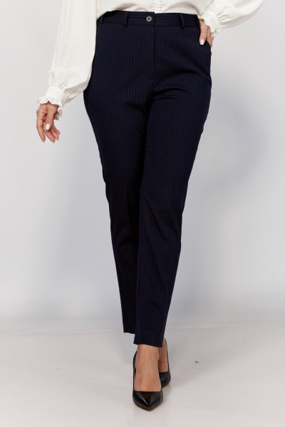Брюки зауженные классические из текстиля на демисезон MALI 324-055 синяя полоска - фото 6