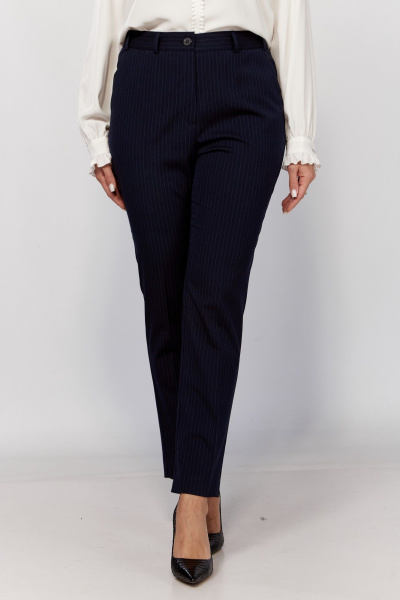 Брюки зауженные классические из текстиля на демисезон MALI 324-055 синяя полоска - фото 4