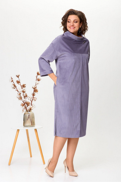 Платье прямого силуэта из вельвета с декоративными кантами Fortuna ШЖ 727 - фото 2