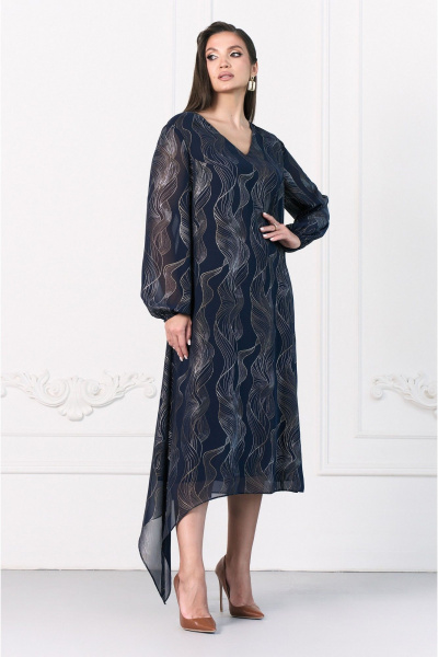 Платье с V-образным вырезом и шифоном на подкладке Lissana 4970 - фото 15