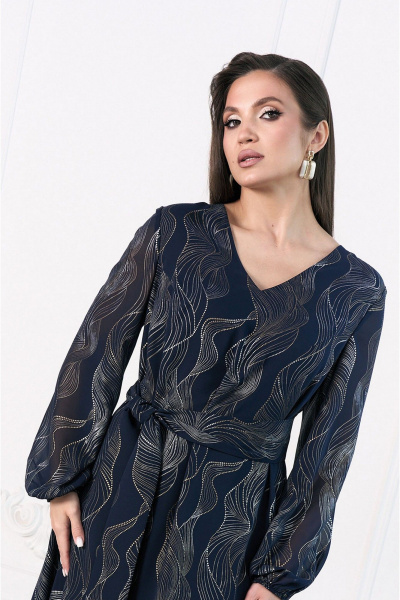 Платье с V-образным вырезом и шифоном на подкладке Lissana 4970 - фото 14