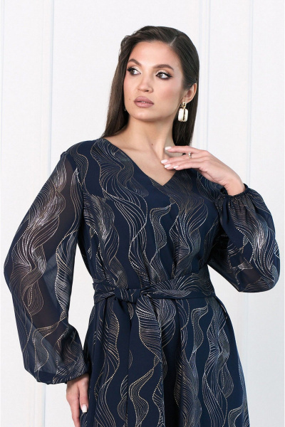 Платье с V-образным вырезом и шифоном на подкладке Lissana 4970 - фото 12