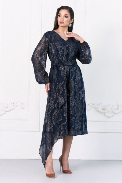 Платье с V-образным вырезом и шифоном на подкладке Lissana 4970 - фото 11