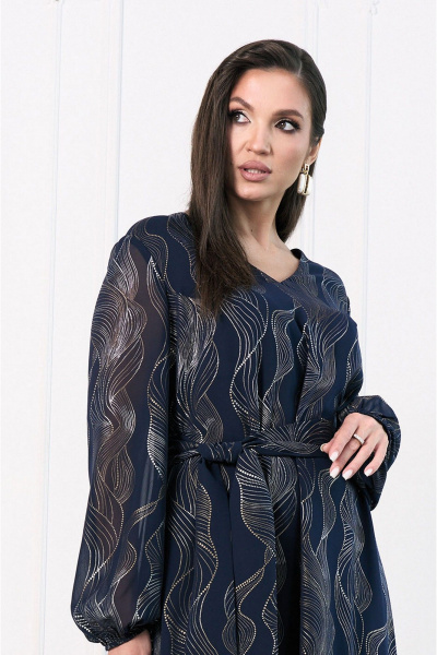 Платье с V-образным вырезом и шифоном на подкладке Lissana 4970 - фото 9