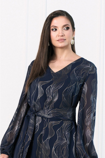Платье с V-образным вырезом и шифоном на подкладке Lissana 4970 - фото 7