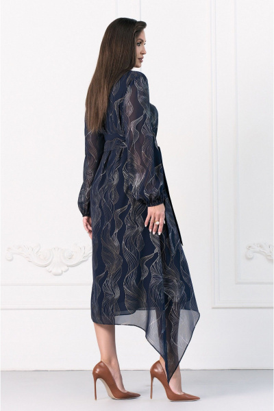 Платье с V-образным вырезом и шифоном на подкладке Lissana 4970 - фото 5