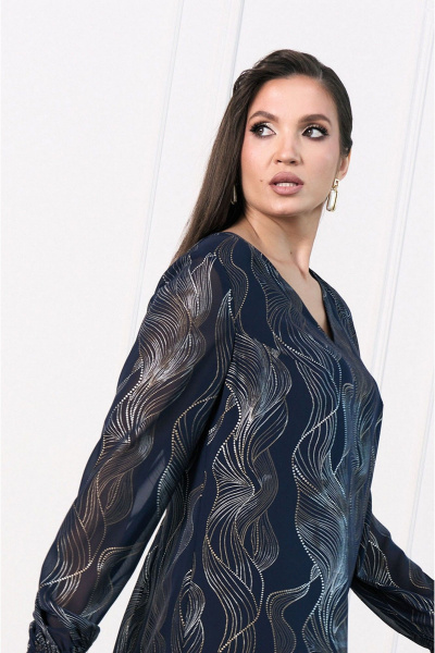 Платье с V-образным вырезом и шифоном на подкладке Lissana 4970 - фото 4