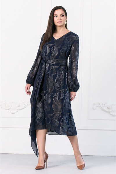 Платье с V-образным вырезом и шифоном на подкладке Lissana 4970 - фото 1