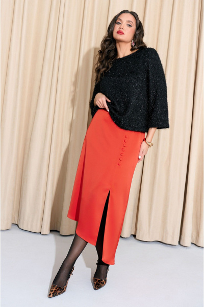 Блузон с круглым вырезом и юбка на резинке нарядный комплект Lissana 4989 - фото 1