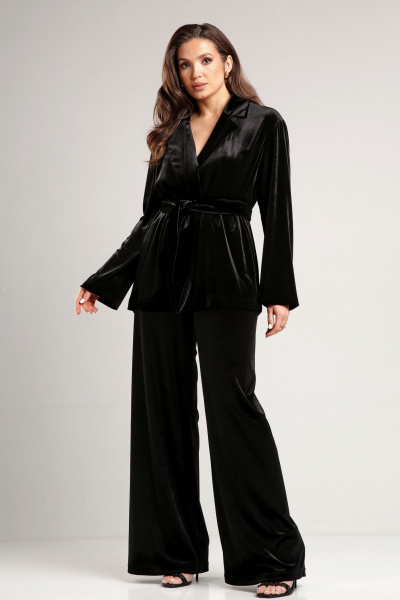 Демисезонный нарядный бархатный жакет на запах THE NAME 2363 - фото 1