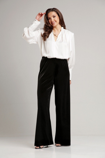 Демисезонные бархатные брюки свободного кроя THE NAME 2364 - фото 4