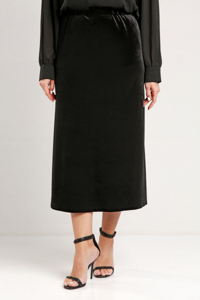 Демисезонная бархатная юбка А-силуэта на резинке THE NAME 2366 - фото 6