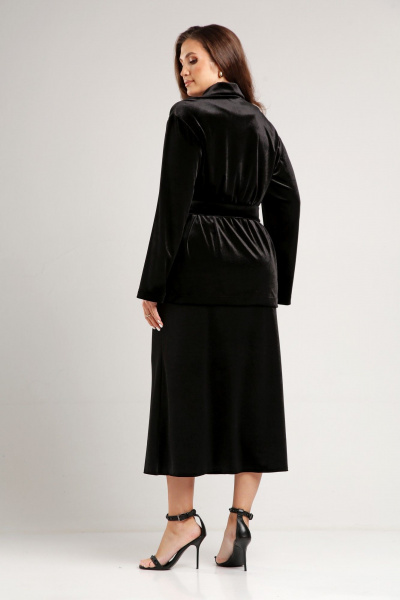 Демисезонная бархатная юбка А-силуэта на резинке THE NAME 2366 - фото 4