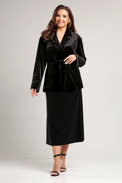 Демисезонная бархатная юбка А-силуэта на резинке THE NAME 2366 - фото 1