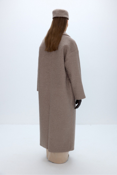 Бежевое демисезонное пальто с поясом и прорезными карманами PiRS 5673 бежевый - фото 8