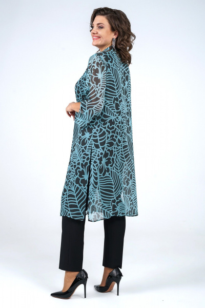 Блуза, брюки и туника из шифона и текстиля в стиле casual Alani Collection 2153 мятный - фото 4