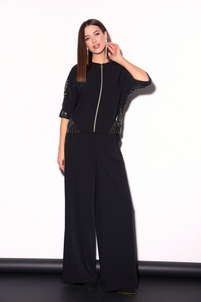 Костюм джемпер и широкие брюки из текстиля в нарядном стиле LM К8298 - фото 6