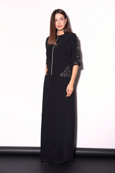 Костюм джемпер и широкие брюки из текстиля в нарядном стиле LM К8298 - фото 4