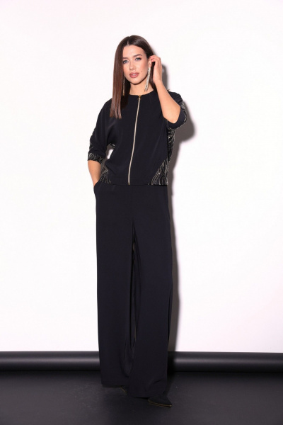 Костюм джемпер и широкие брюки из текстиля в нарядном стиле LM К8298 - фото 3