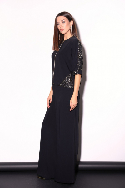 Костюм джемпер и широкие брюки из текстиля в нарядном стиле LM К8298 - фото 7