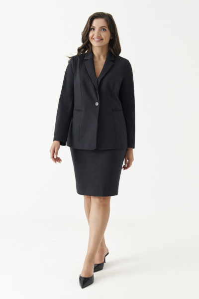 Трикотажный синий жакет с прорезными карманами Панда 193230w синий - фото 1