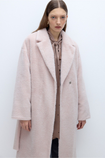Пальто из искусственного меха прямое свободное PiRS 5702 розовый - фото 4