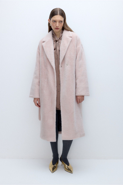 Пальто из искусственного меха прямое свободное PiRS 5702 розовый - фото 1