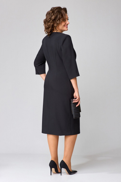 Черное платье с асимметричным вырезом и стразами Орхидея 1497 - фото 7