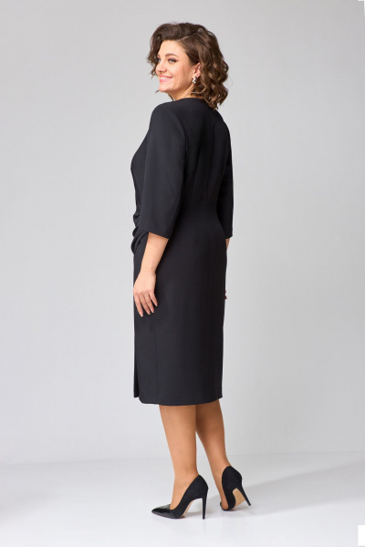 Черное платье с асимметричным вырезом и стразами Орхидея 1497 - фото 3